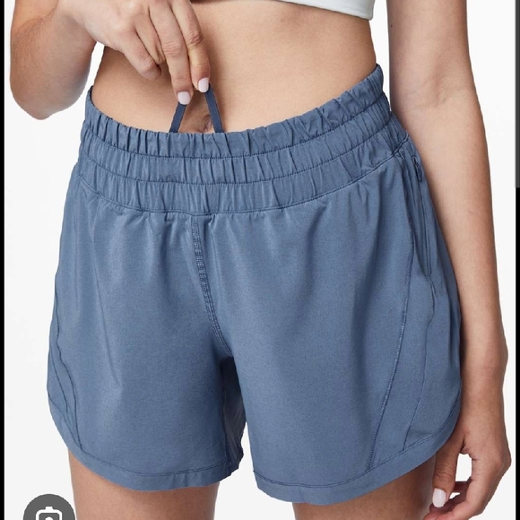 Women's Blue Athletic Shorts - Picture 2 of 9